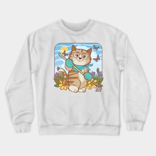 Summer Gardening Cat Crewneck Sweatshirt